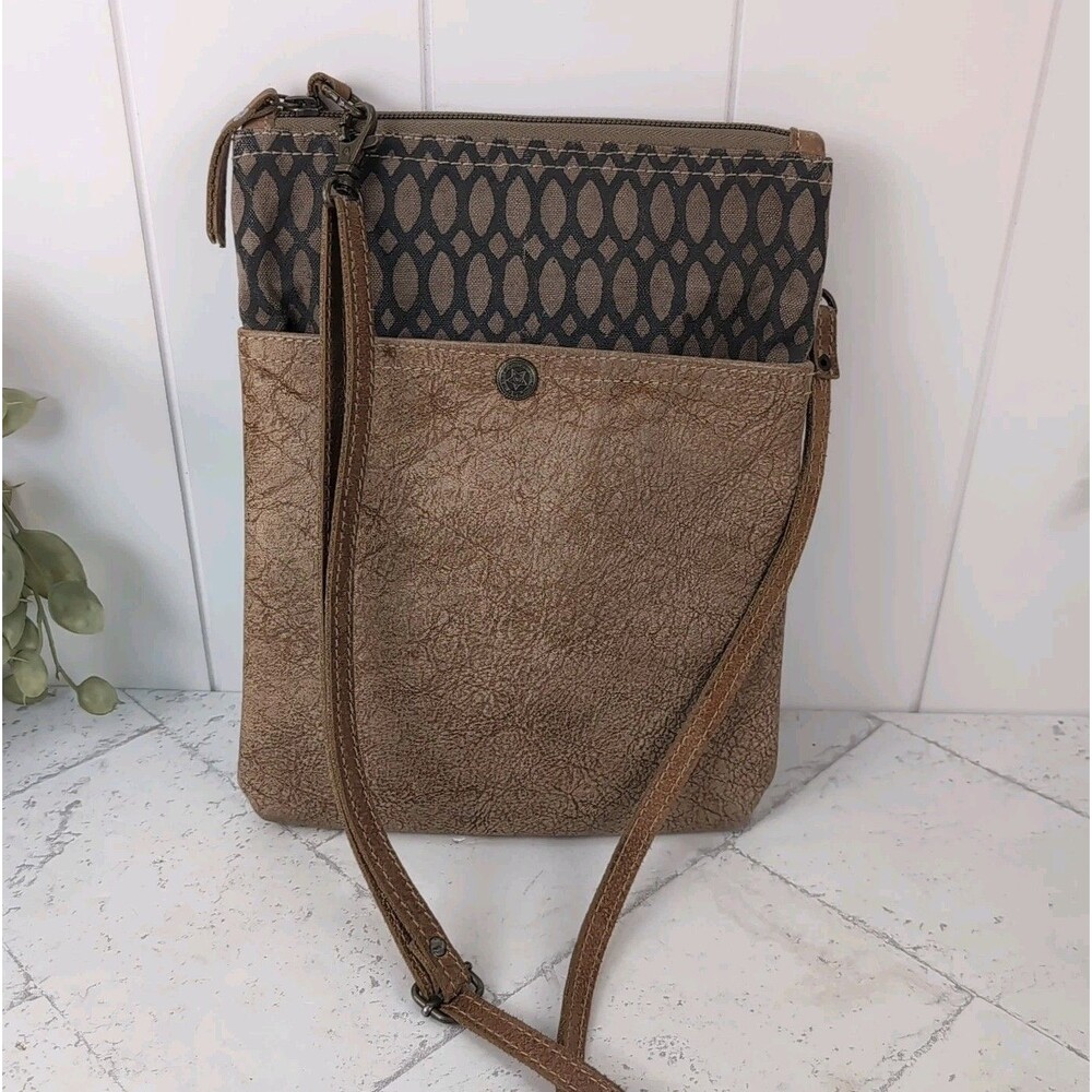 Myra Honey Bee Print Crossbody Bag Canvas & Leather Women’s Boho Handbag
